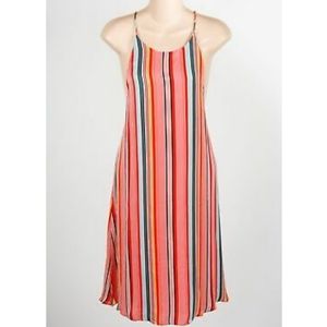 (2 for $50) Alice+Olivia Red Multi Viscose Striped Cool Back